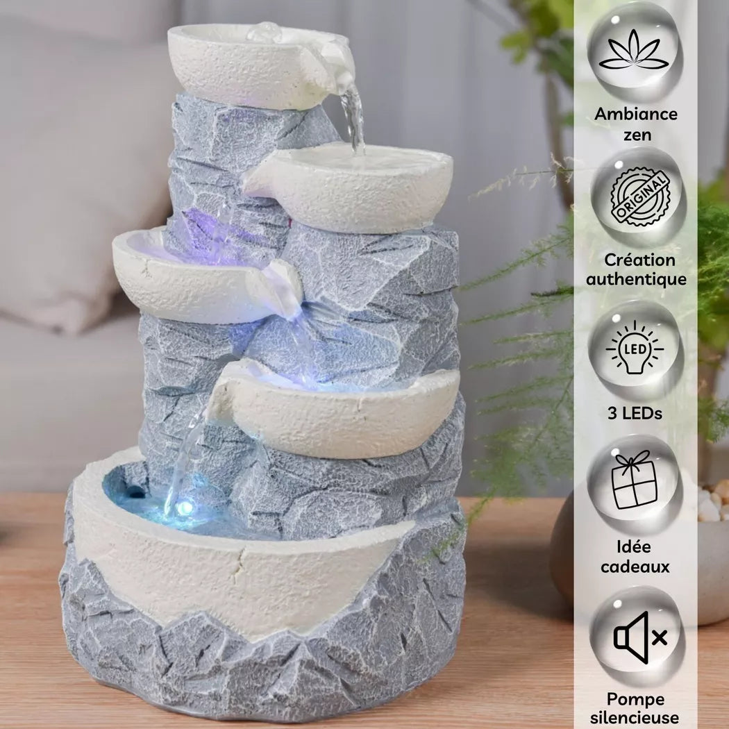 Springbrunnen Ganda-Kaskade – Kaskadenbrunnen mit Natursteineffekt