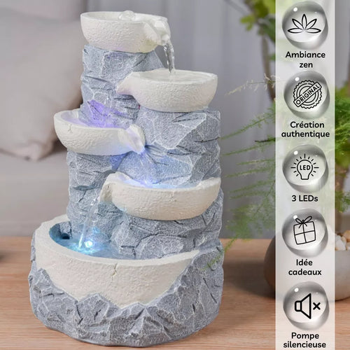 Springbrunnen Ganda-Kaskade – Kaskadenbrunnen mit Natursteineffekt