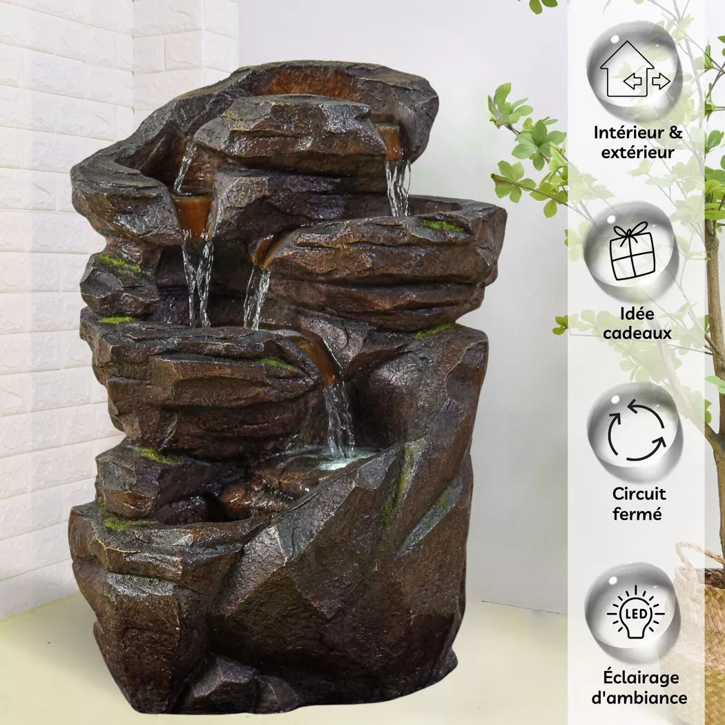 Gartenbrunnen Niagara – Innen- und Außenbereich 5-stufiger Wasserfall