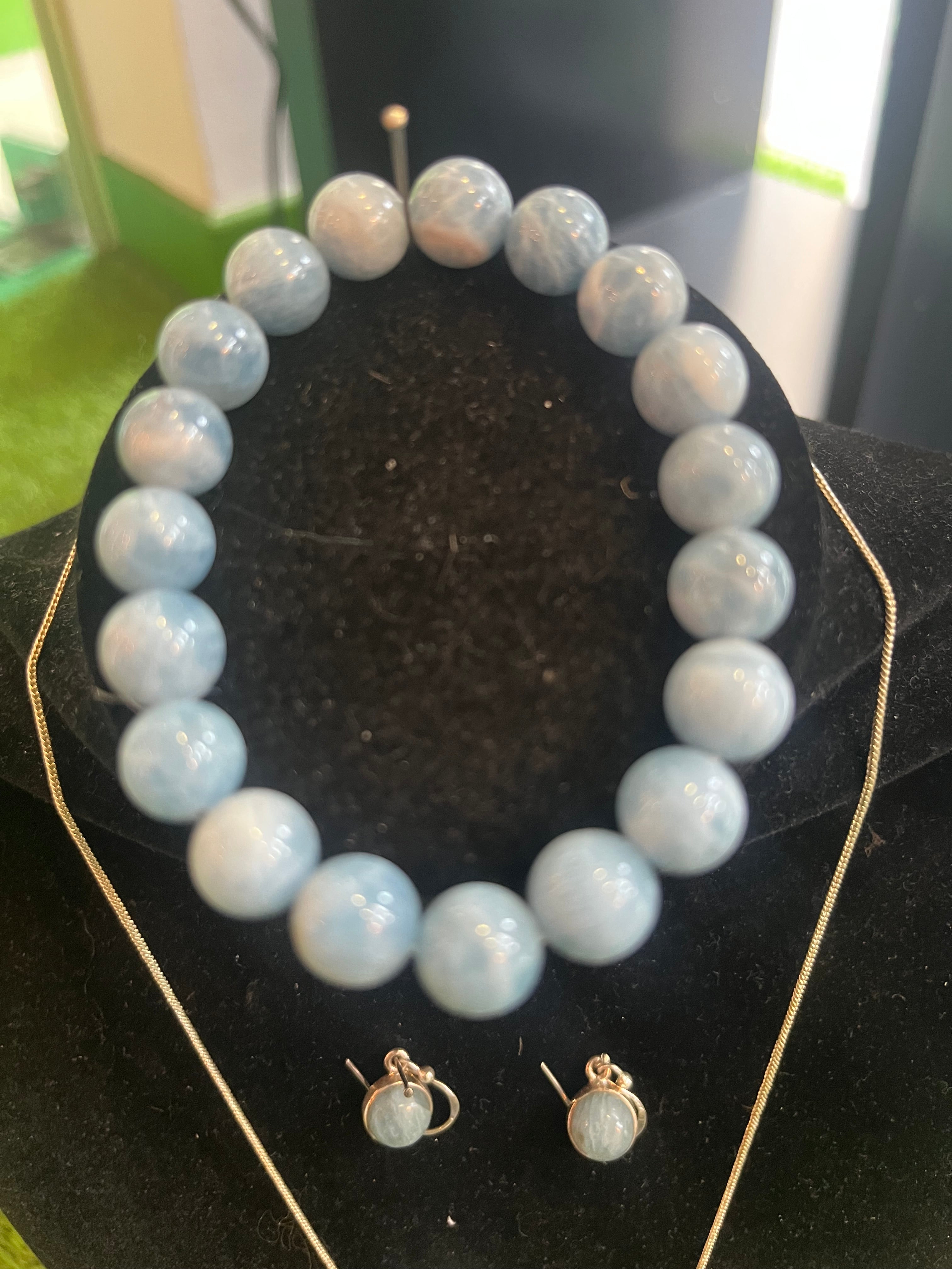 Schmuckset aus Aquamarin in AA-Qualität