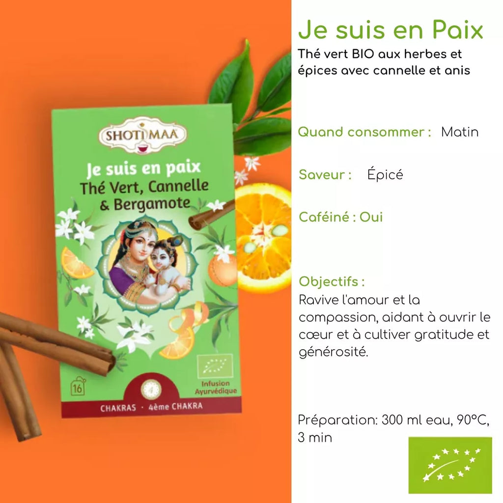 Tisane Infusion Bio Matinale Je suis en Paix