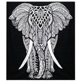 Doppel-Tagesdecke Baumwolle schwarz-weiß und Wandbehang - Elefant