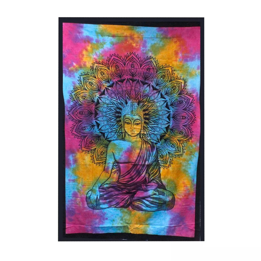 Doppelbettüberwurf aus Baumwolle oder Wandbehang – Friedlicher Buddha