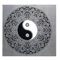 07 - Tagesdecke Doppelbett Baumwolle schwarz und weiß oder Wandteppich - Yin und Yang