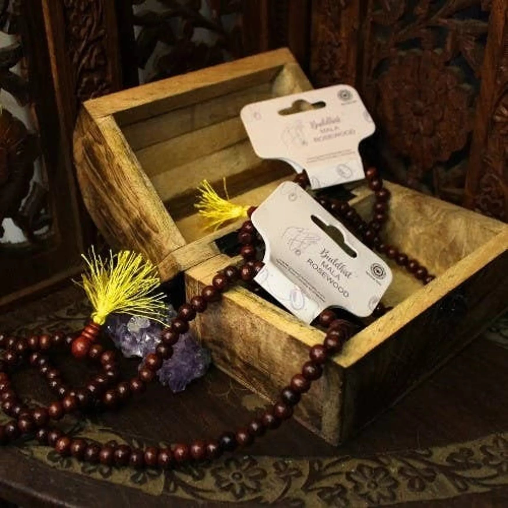 Buddhistische Holzmala – 108 Perlen