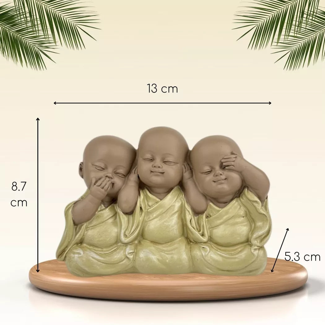 Statuette Buddha 3 Bonzen Emblem