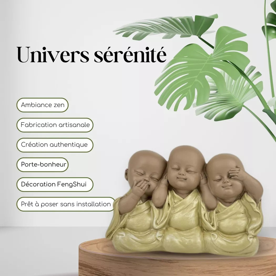 Statuette Buddha 3 Bonzen Emblem