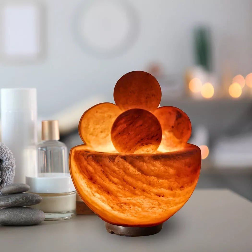 Himalaya Salzlampe - Schale + 4 Massagesalzbälle aus Himalaya-Salz